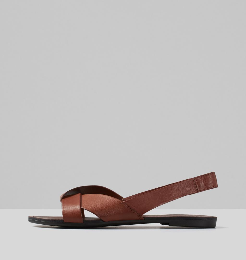 cognac leather sandals