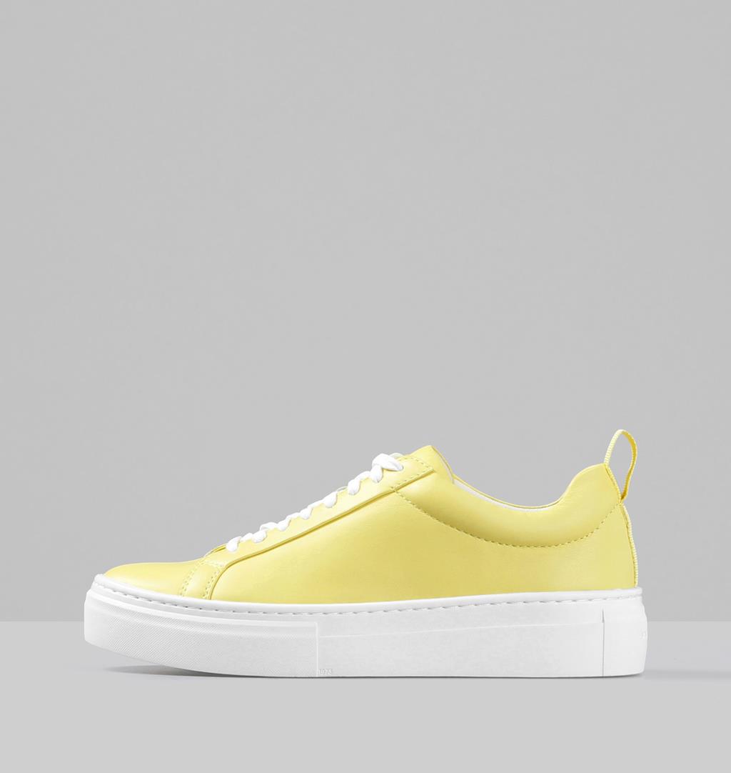 Zoe platform Leather Sneakers - Yellow 