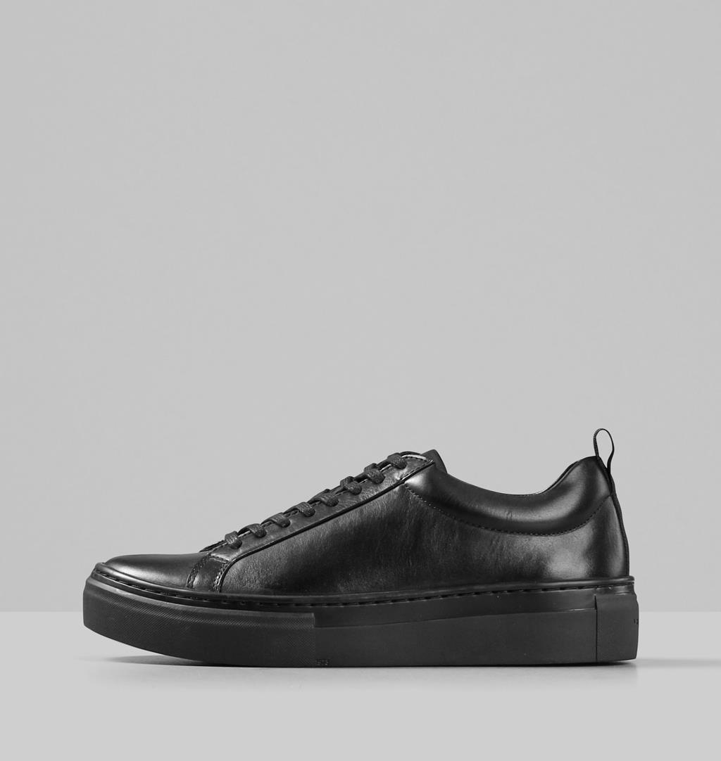 all black sneakers leather