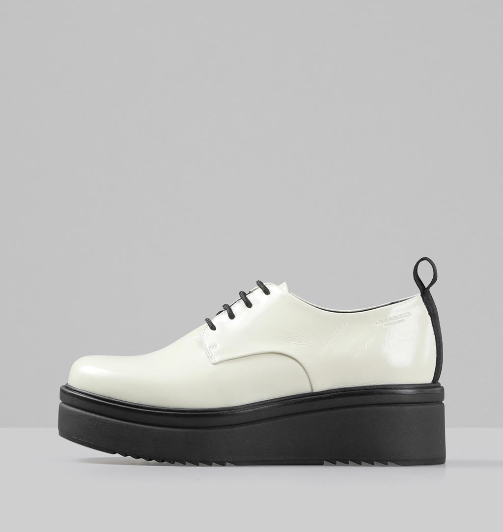 white leather platform shoes