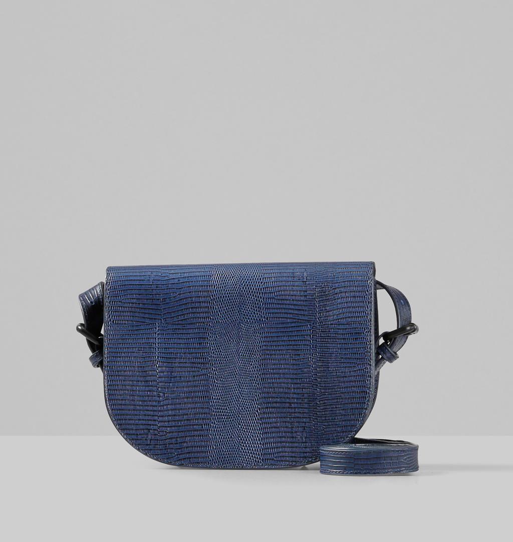 dark blue leather bag