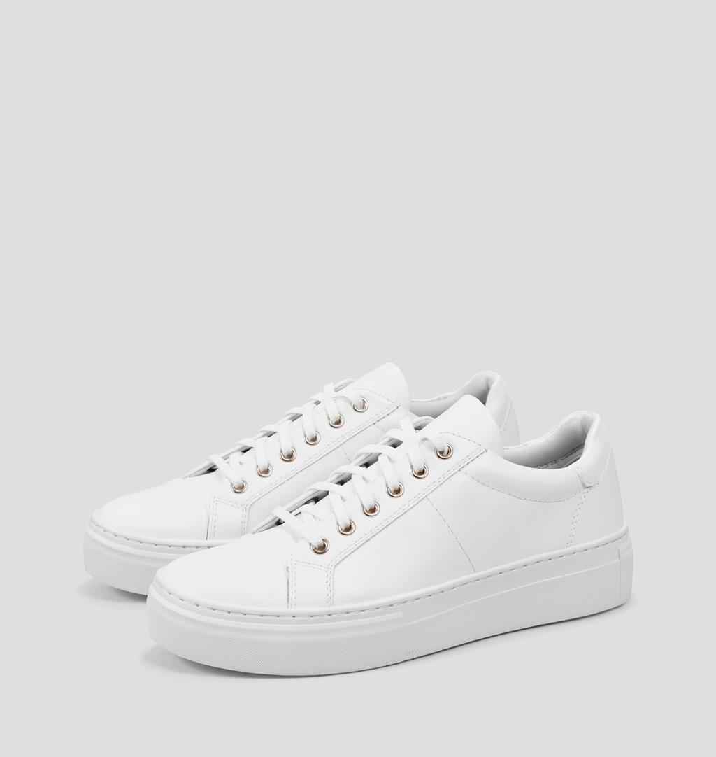 Zoe platform Leather Sneakers - White 