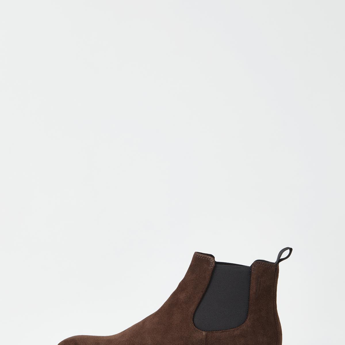 dark brown suede booties