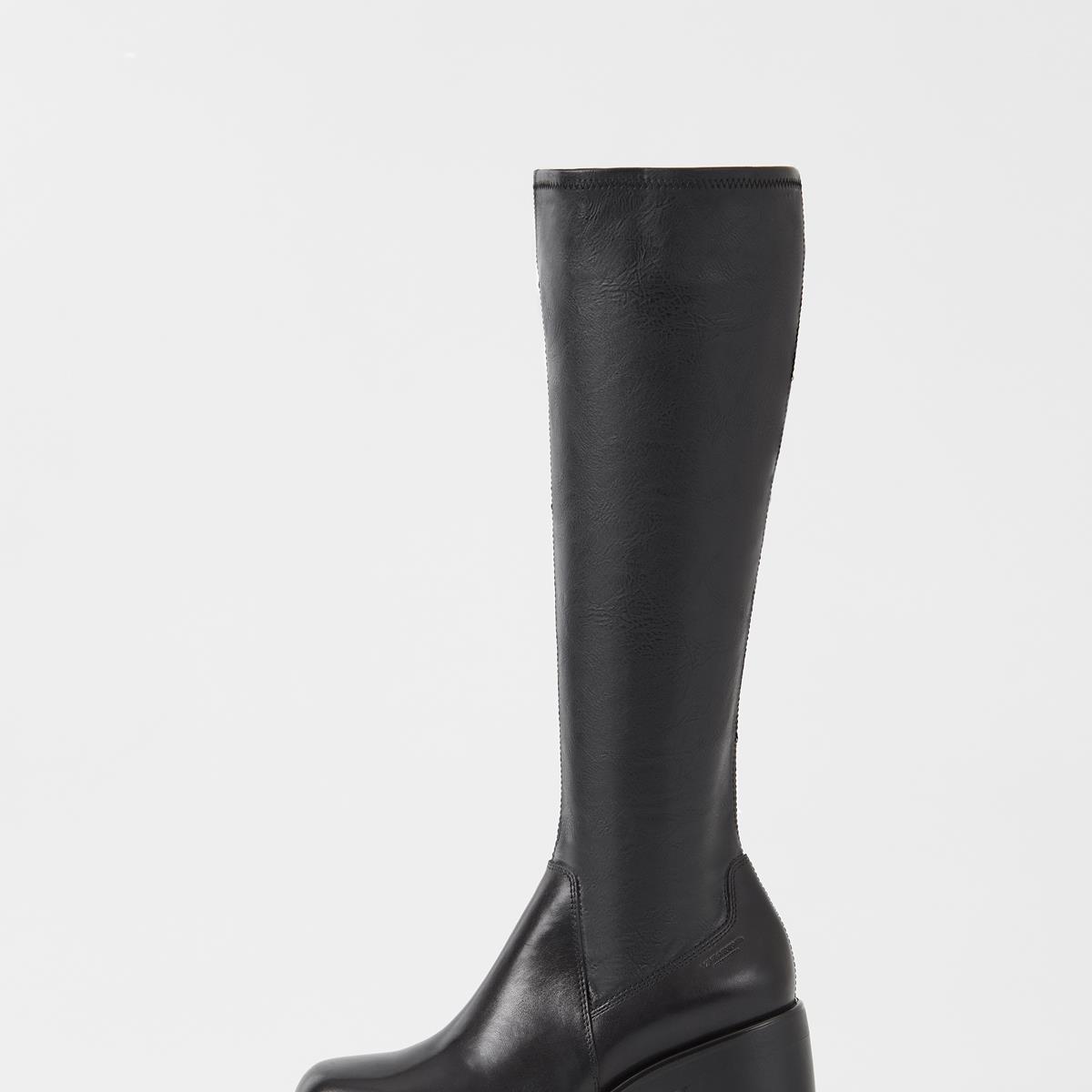 platform knee high leather boots