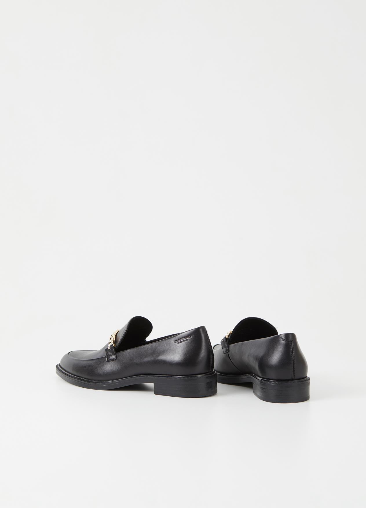 vagabond frances leather loafers in black