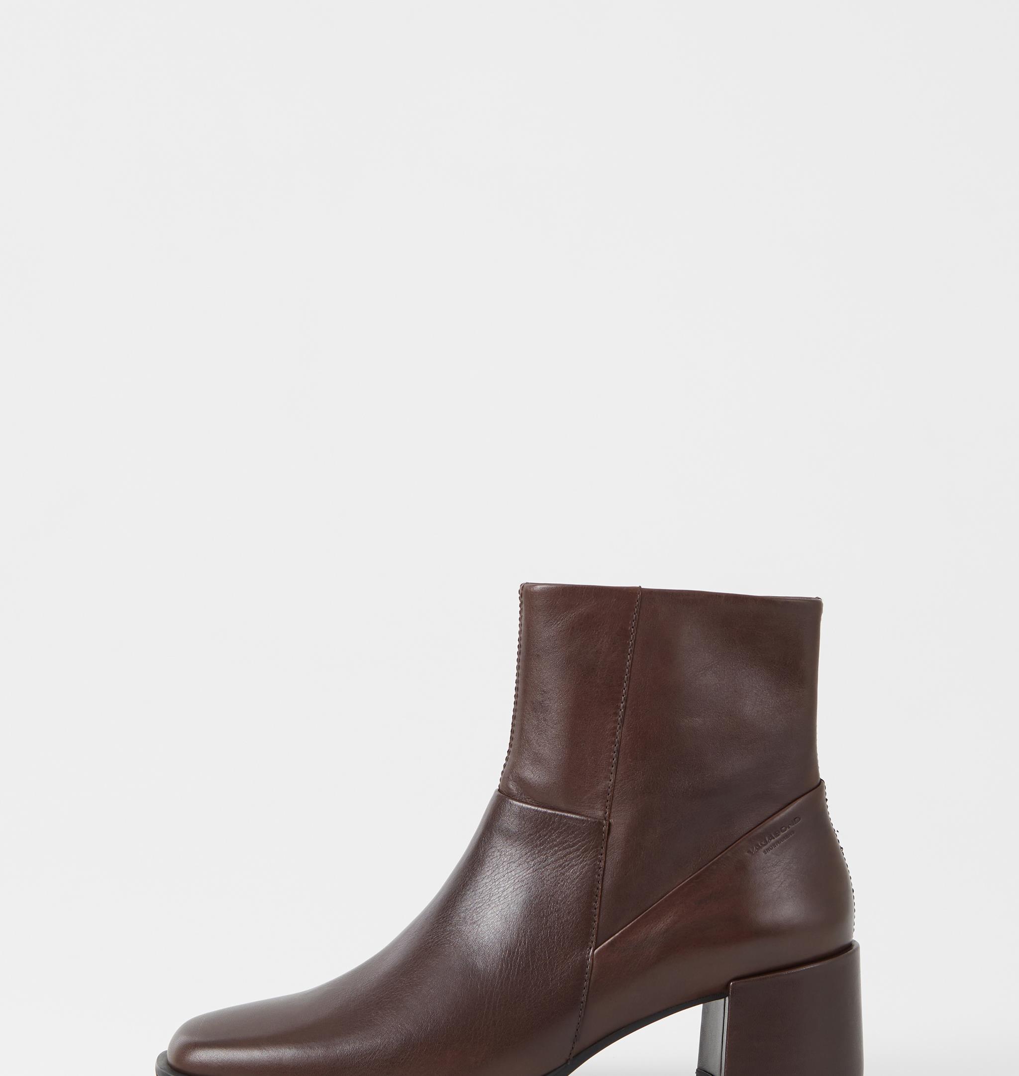 reddish brown leather boots