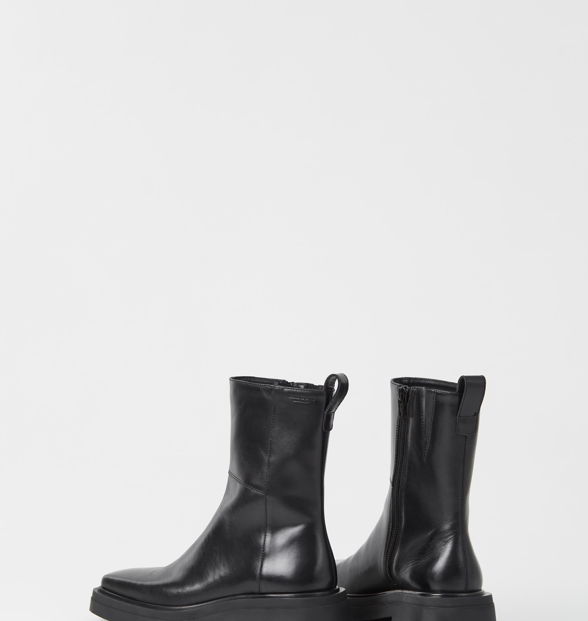 flat leather boots with track soles