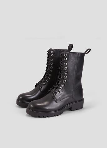 vagabond diane lace up black leather military boots