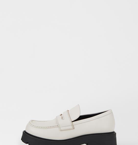 platform white loafers