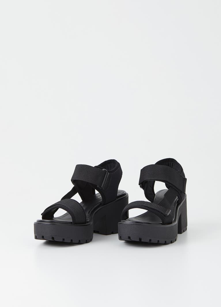 dioon black textile sandals