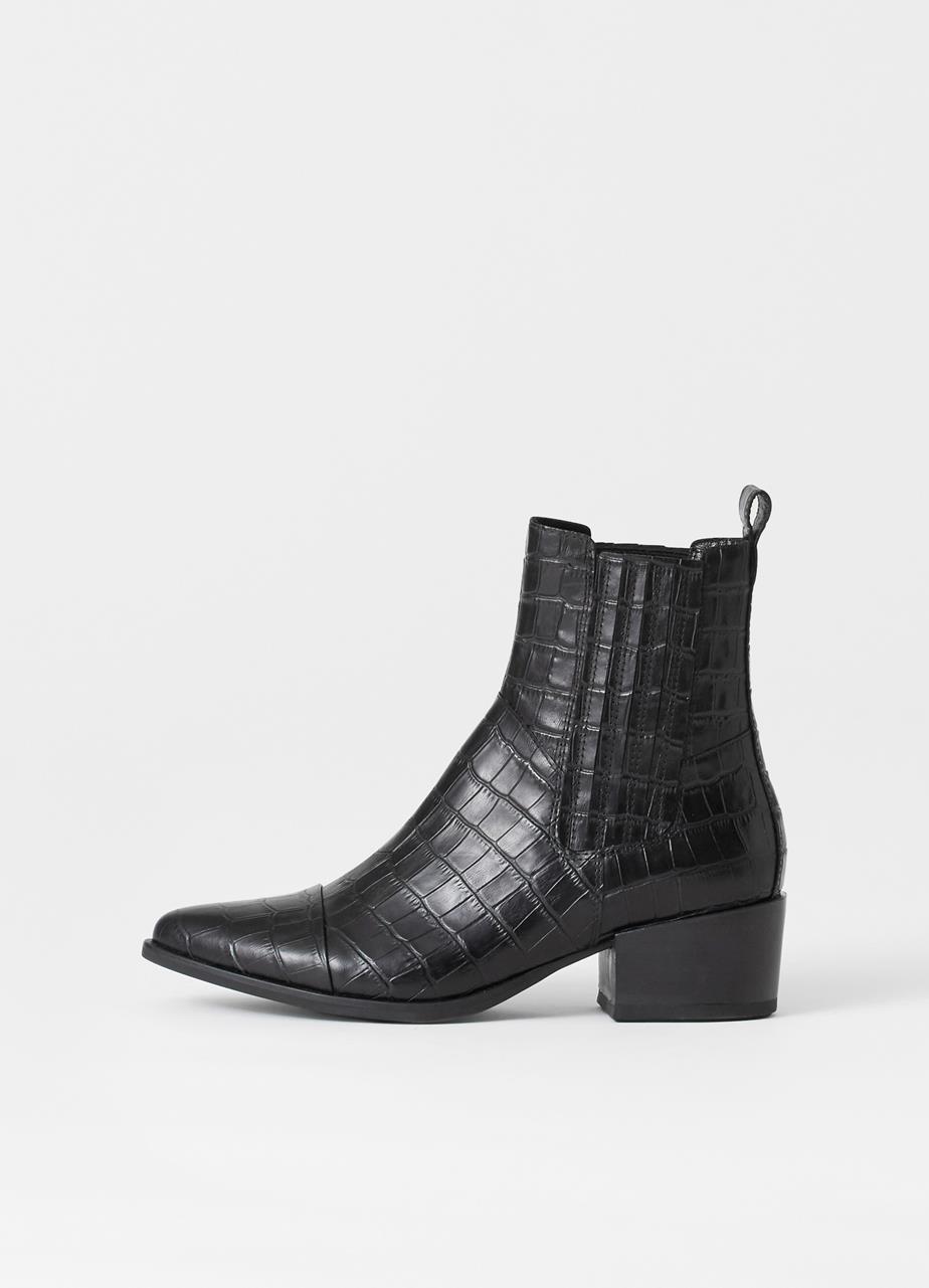 Marja Black croc embossed leather