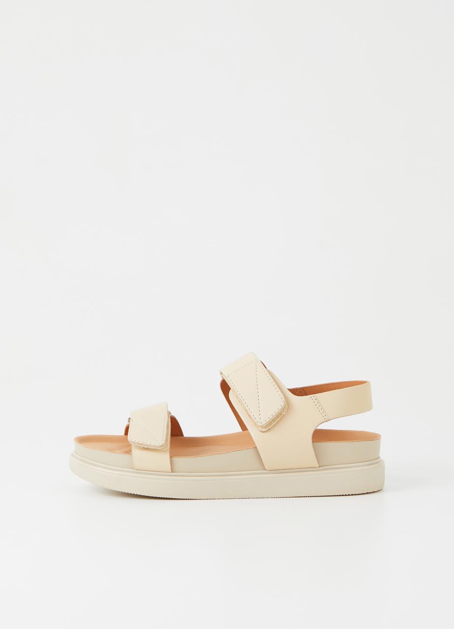 Erin Off White Goat Leather Sandals
