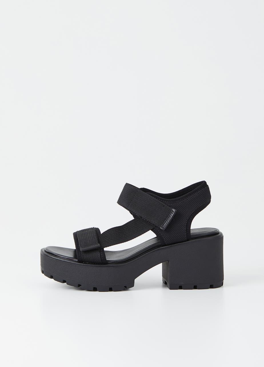 Dioon Black Textile Sandals