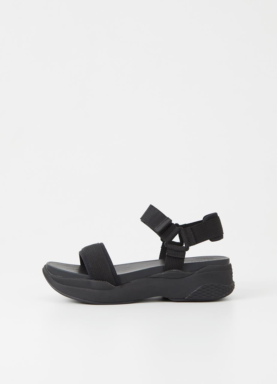 Lorı sandals Black leather/comb