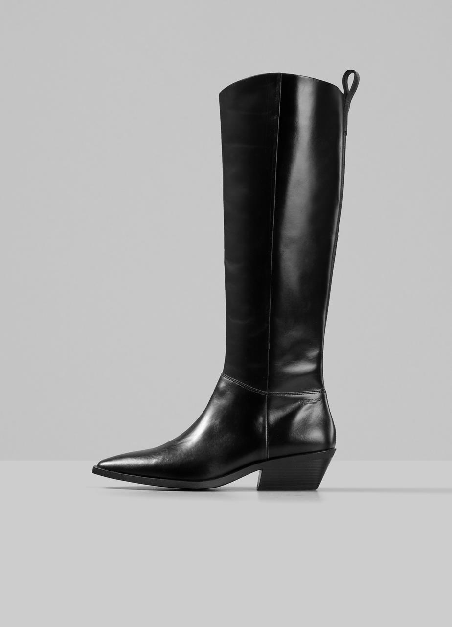 Ally Black Cow Leather Tall Boots