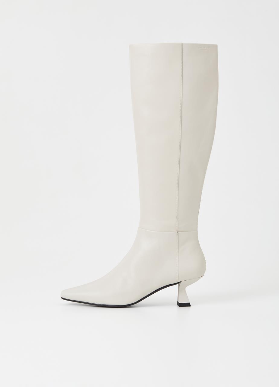 Lissie Off White Cow Leather Tall Boots