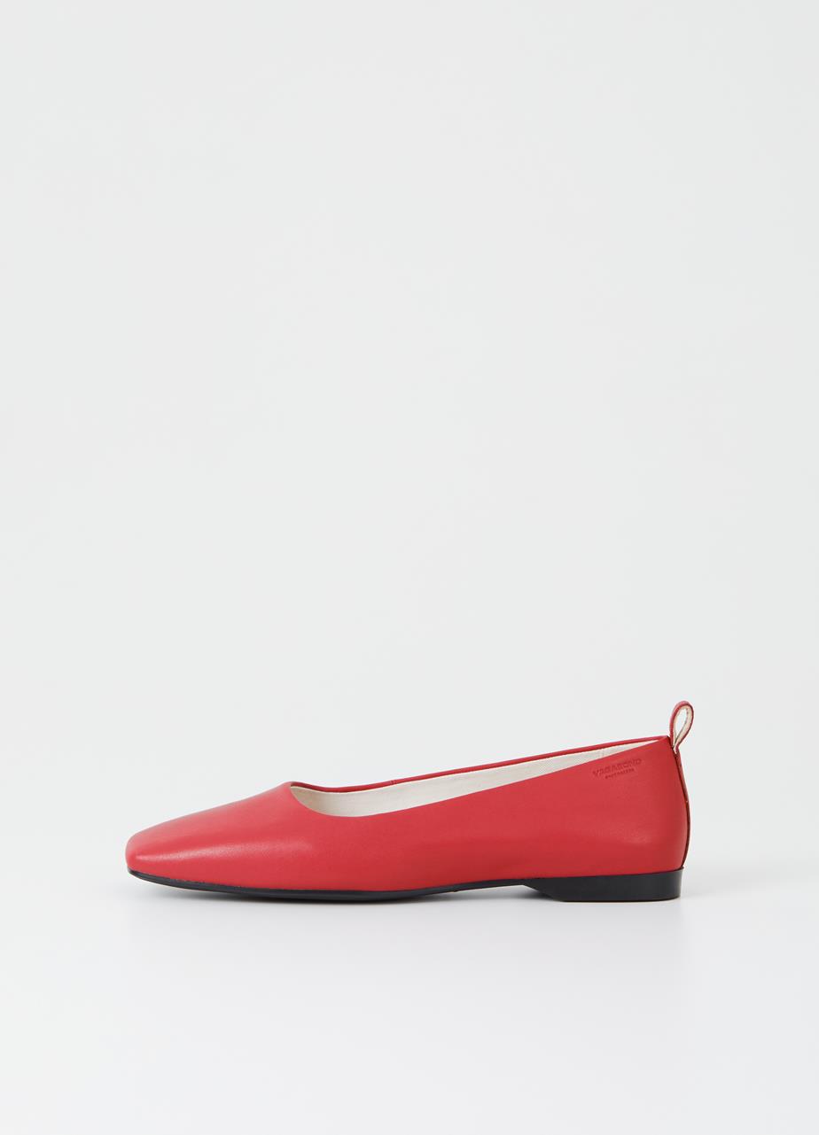 Delia Red leather