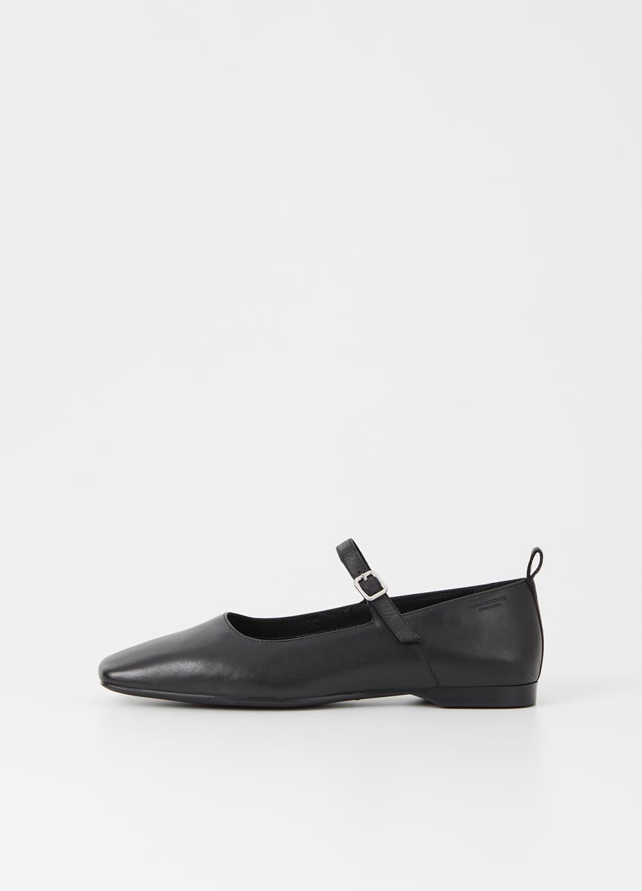 Delia Black Cow Leather Shoes