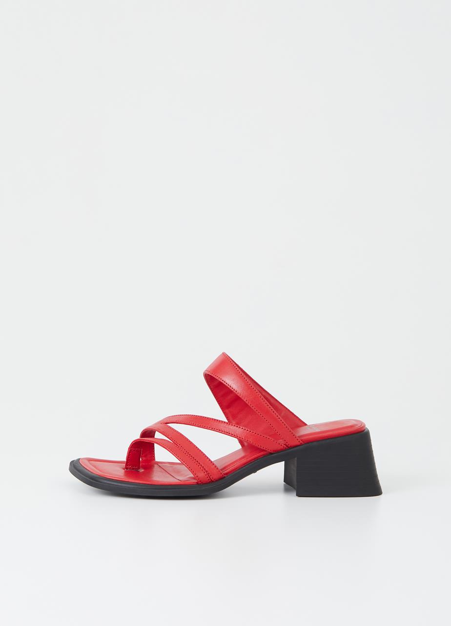 Ines Red Cow Leather Sandals