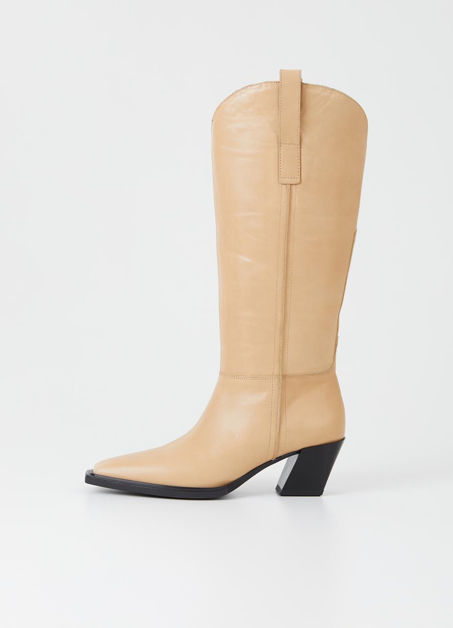 Alina Almond Cow Leather Tall Boots