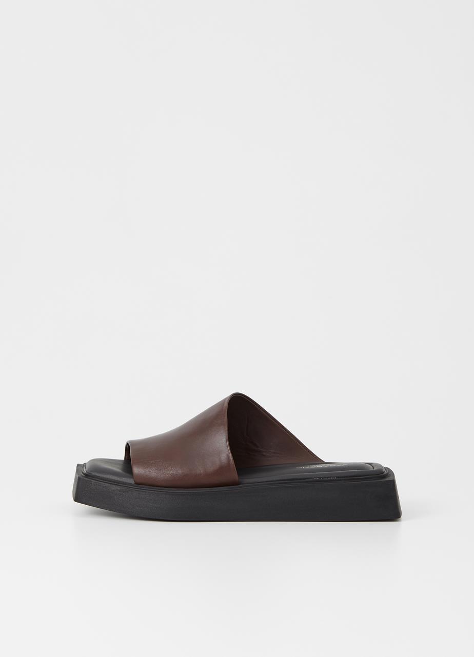Evy Chocolate Cow Leather Sandals