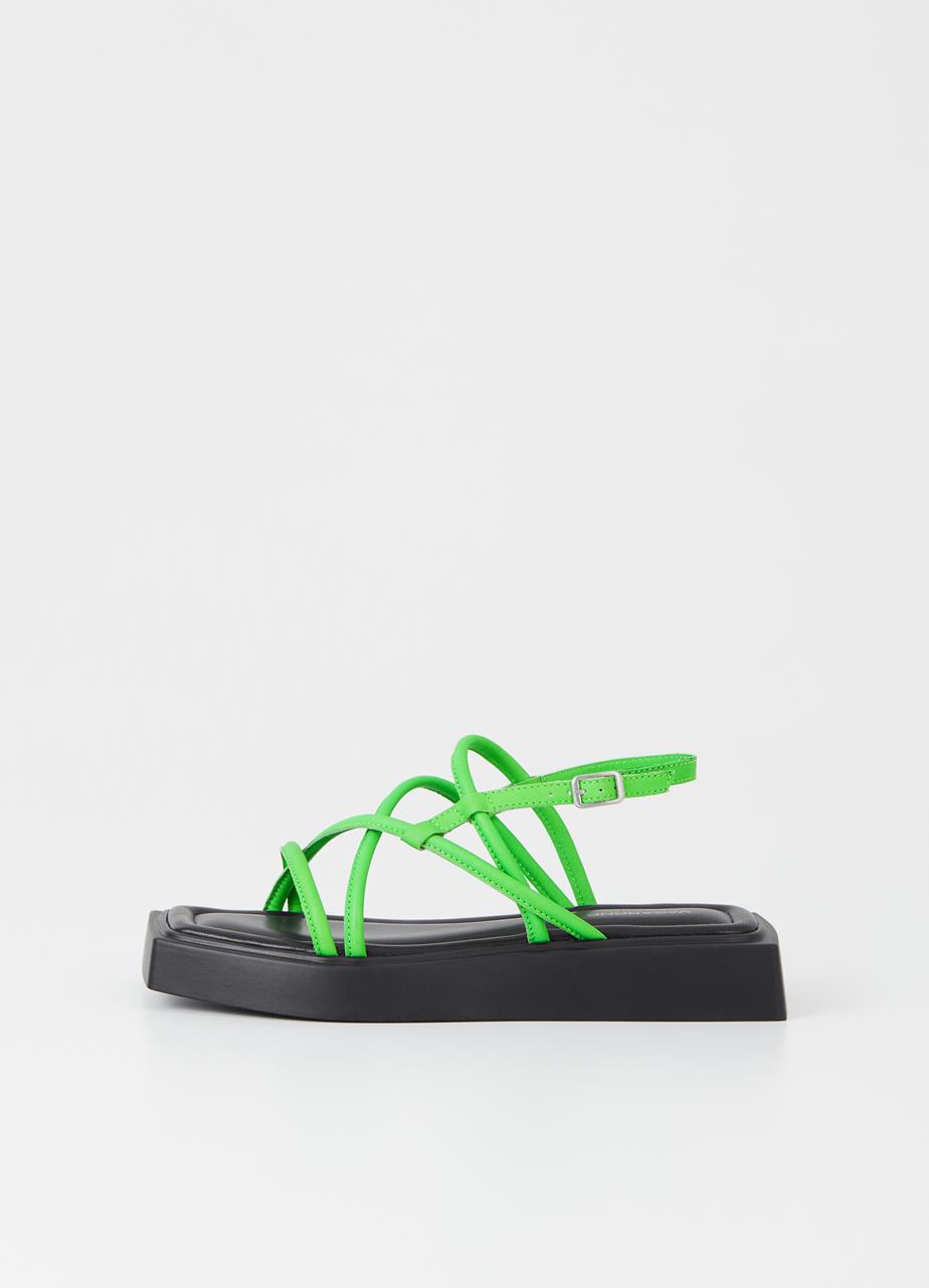 Evy Electric Green Cow Leather Sandals