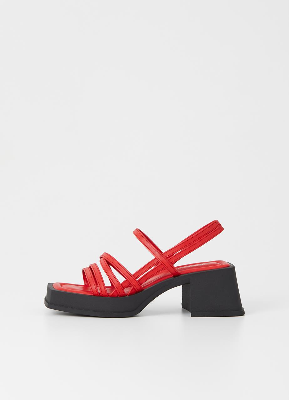 Hennie Red Cow Leather Sandals