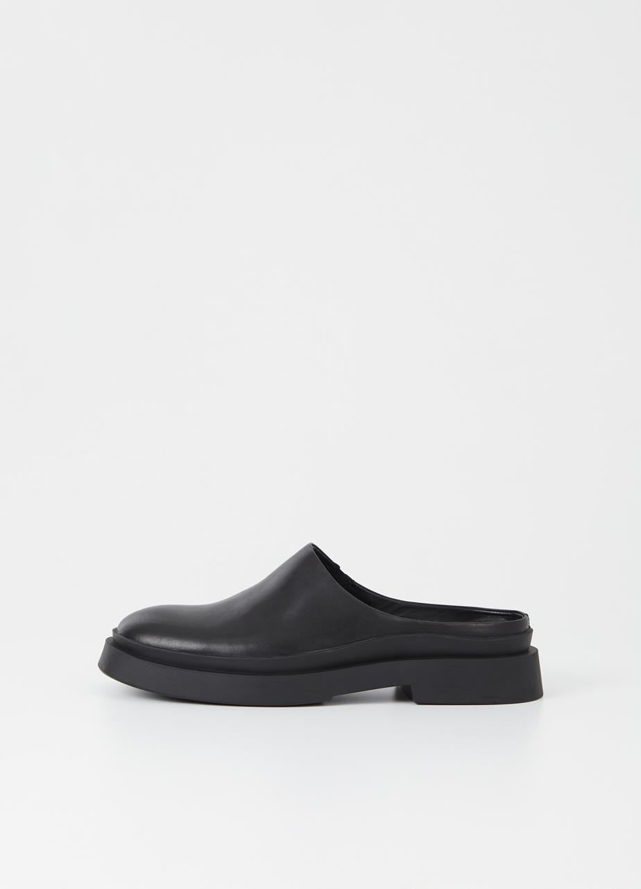 Mike Black Cow Leather Mules