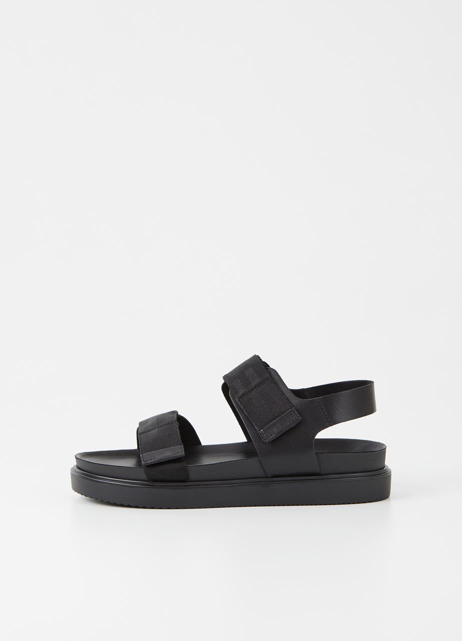 Seth sandals Black leather/comb