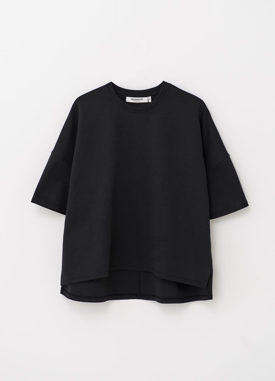 Boxy t-shirt Black textile