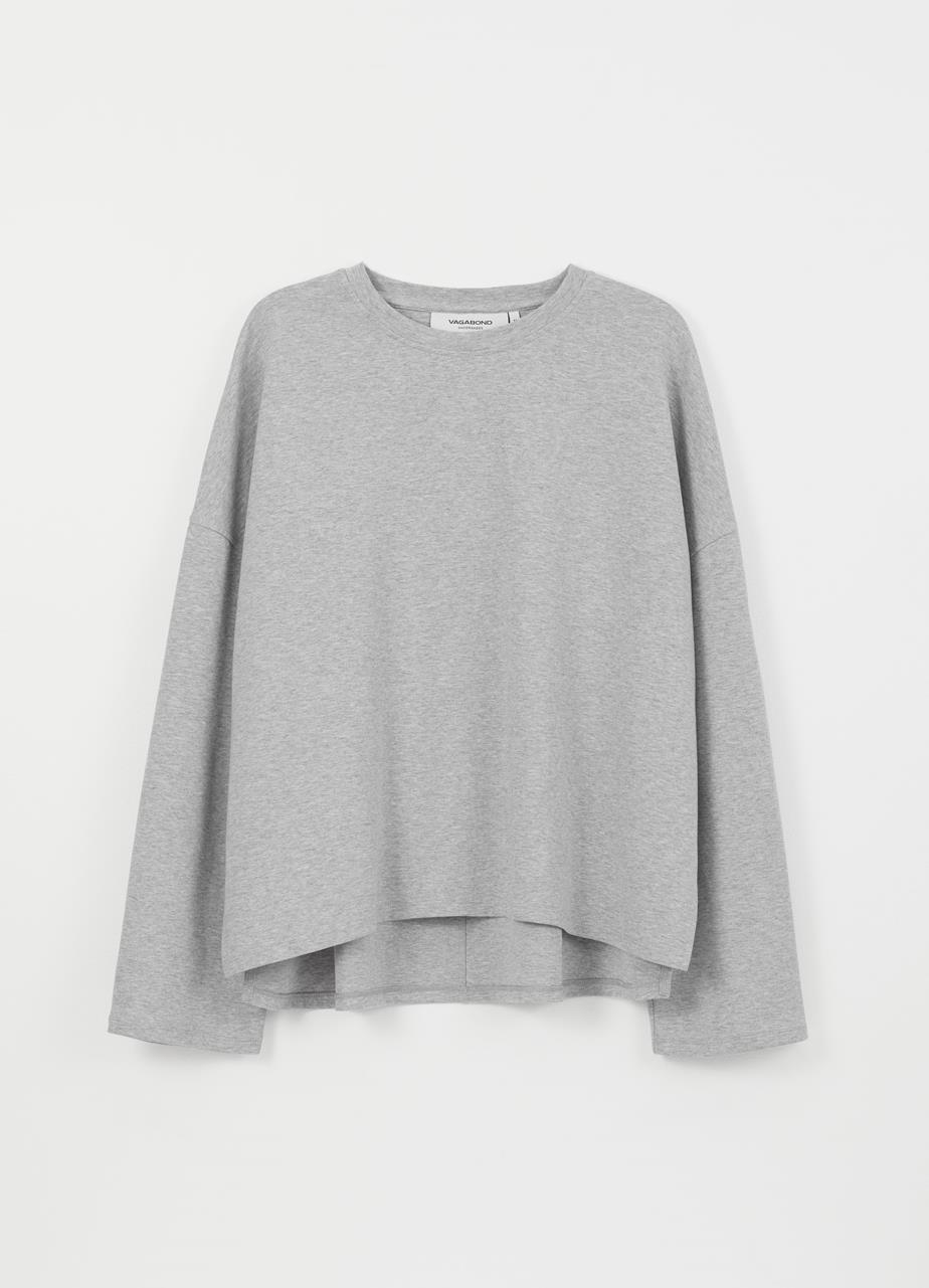 Boxy long sleeve t-shirt Grey textile