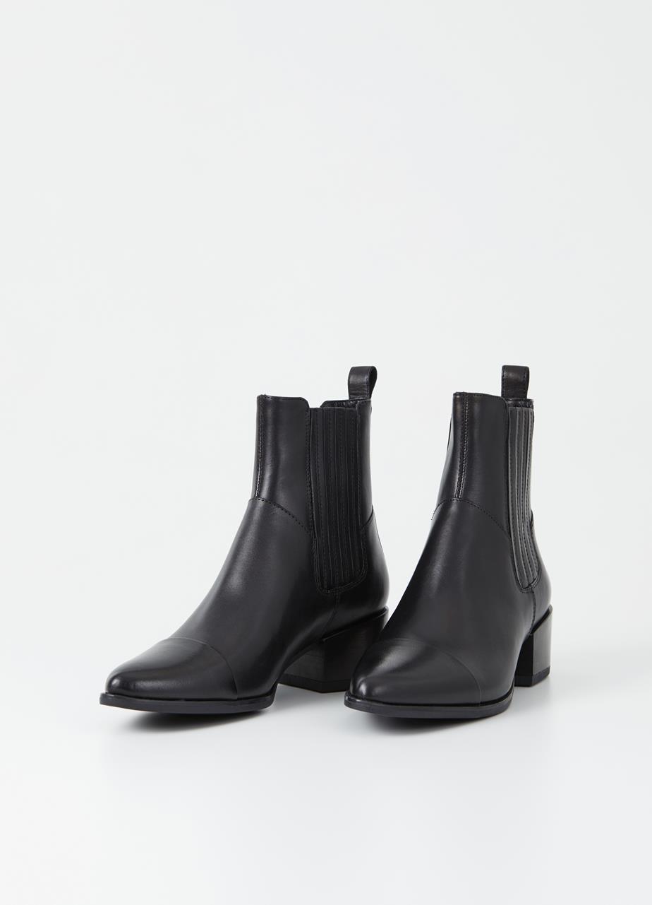 Marja Black Cow Leather Boots