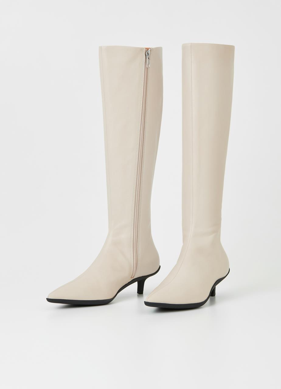Lydia tall boots Off-White leather