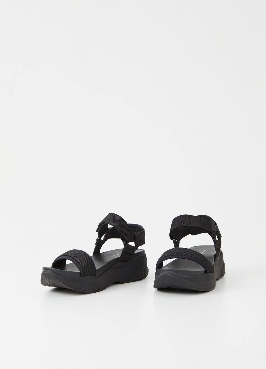 Lori Black/Black Textile Sandals
