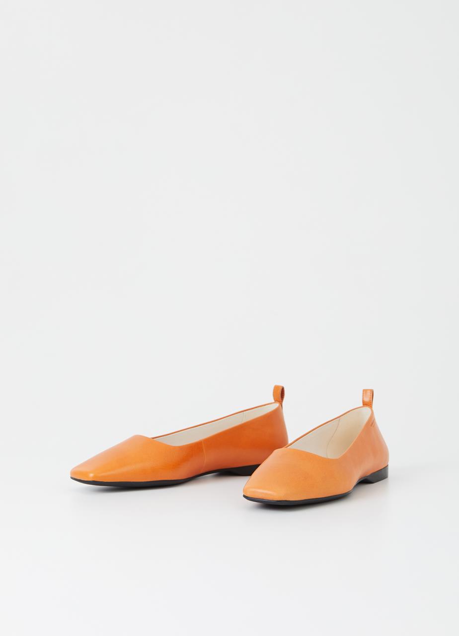 Delia Orange Cow Leather Shoes