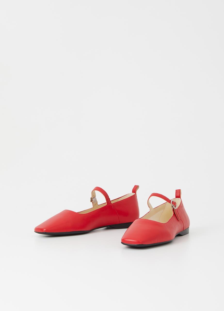 Delia Red leather