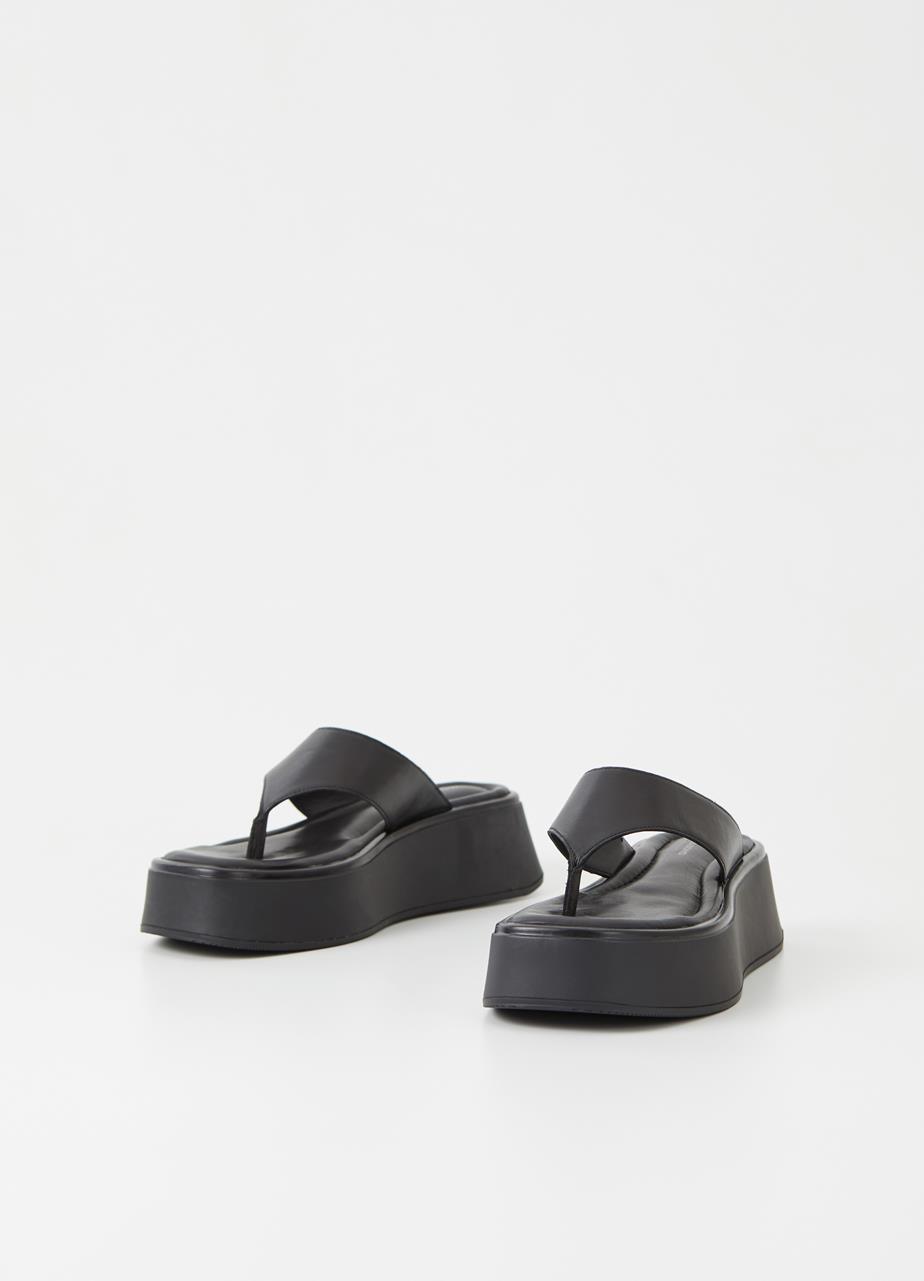 Courtney Black/Black Läder Sandaler