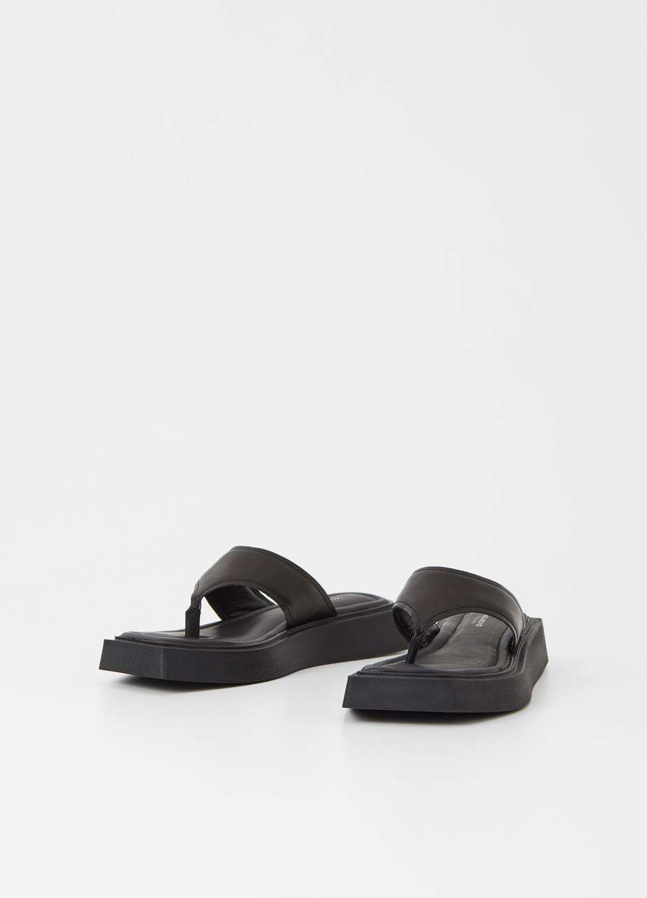 Evy Black Cow Leather Sandals