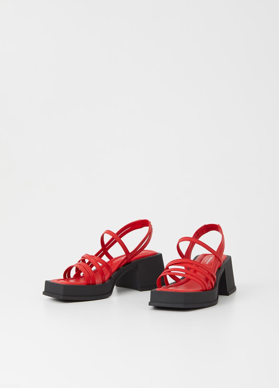 Hennie Red Cow Leather Sandals