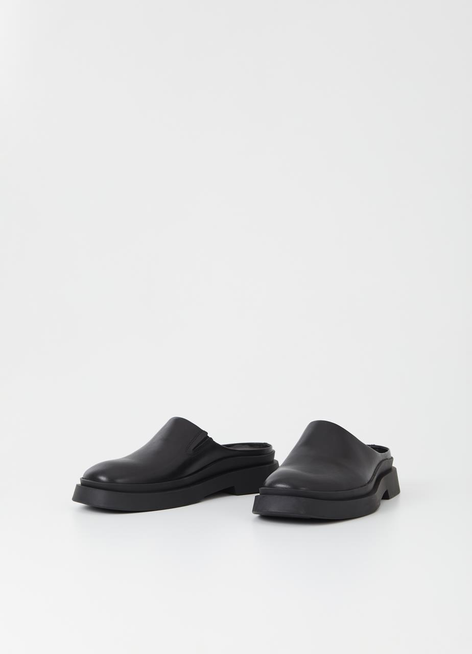 Mike Black Cow Leather Mules