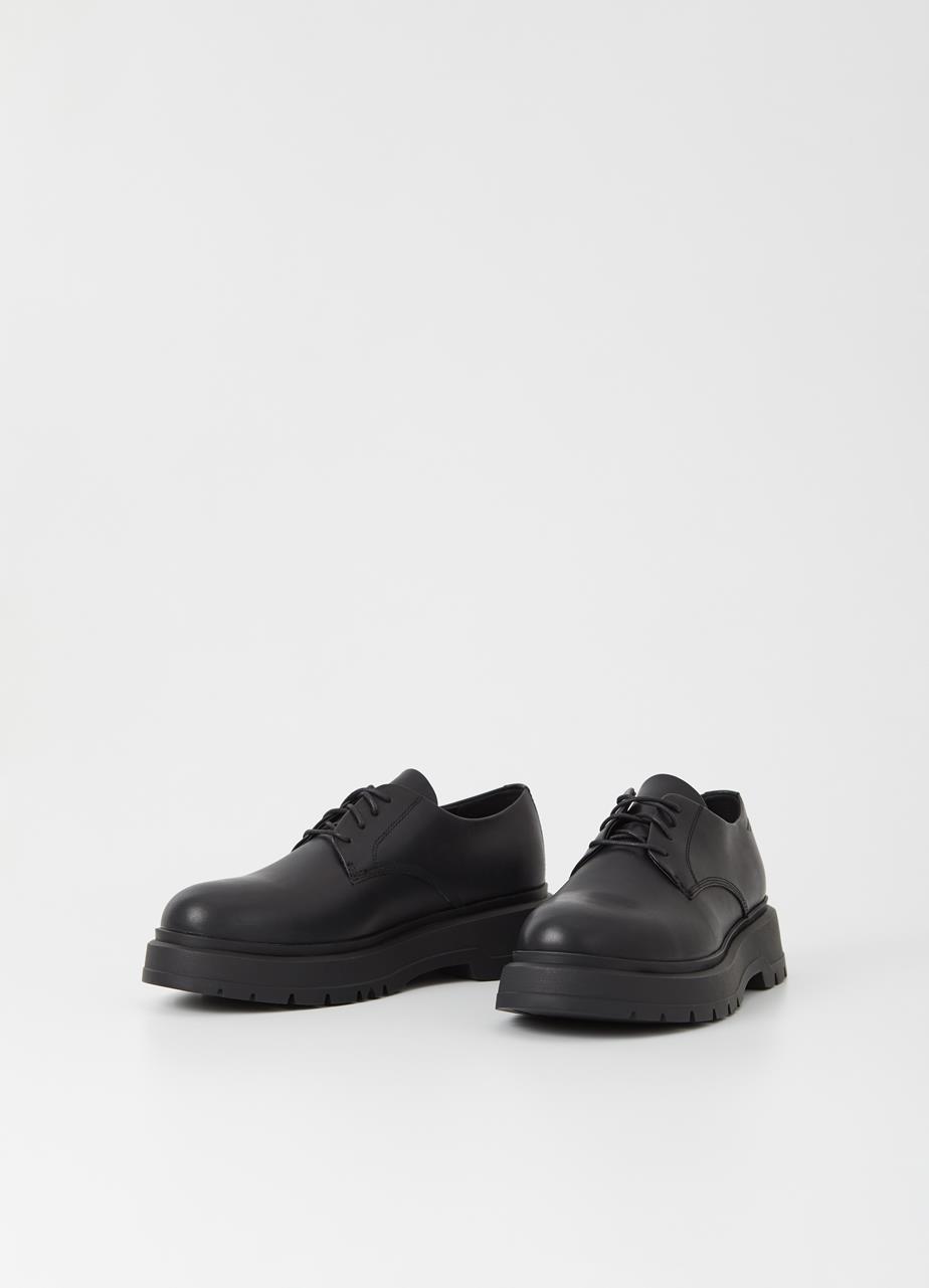 Jeff Black Cow Leather Shoes