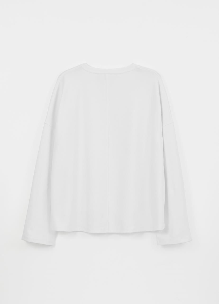 Boxy long sleeve t-shirt Blanc textile