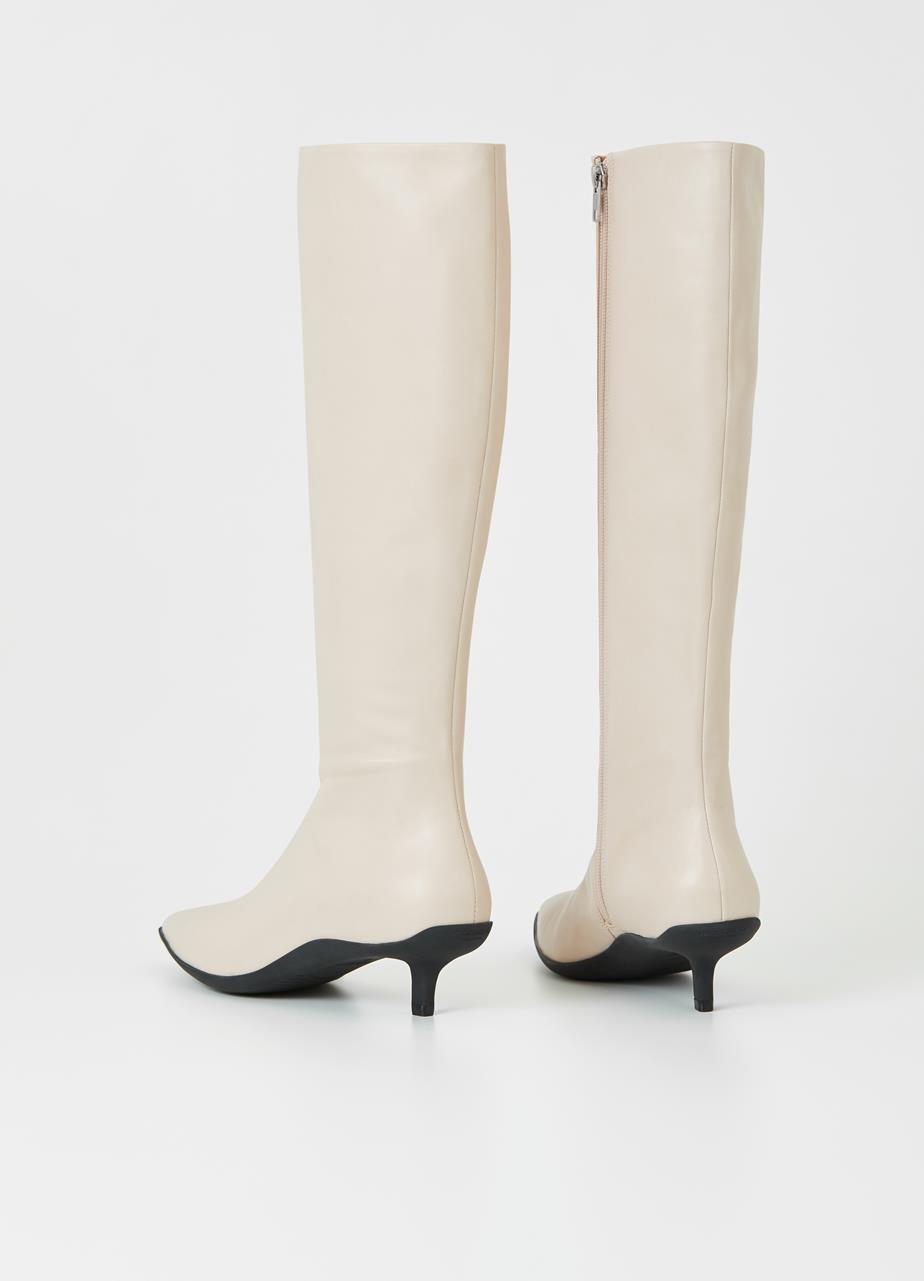 Lydia tall boots Off-White leather