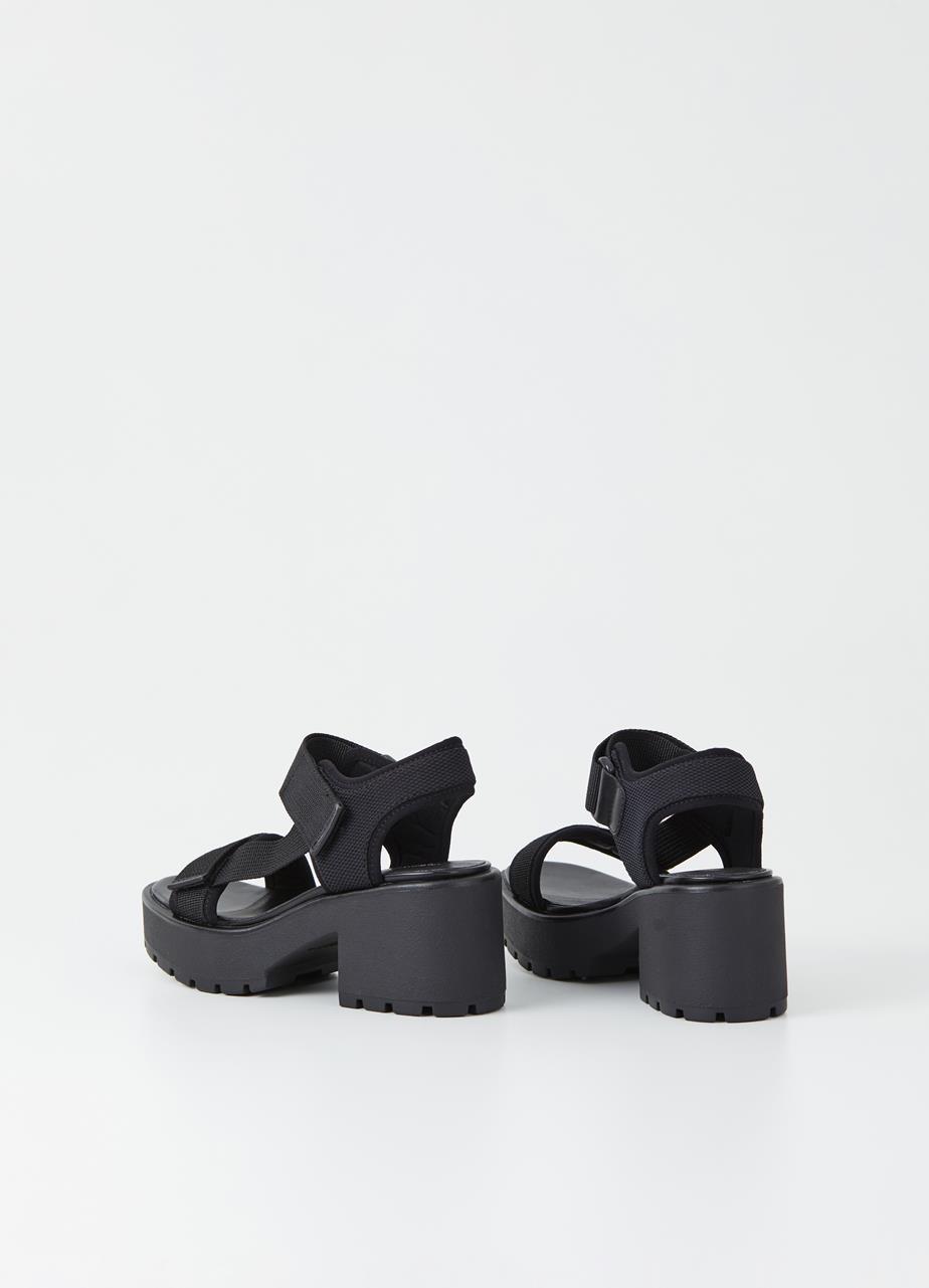 Dioon Black Textile Sandals