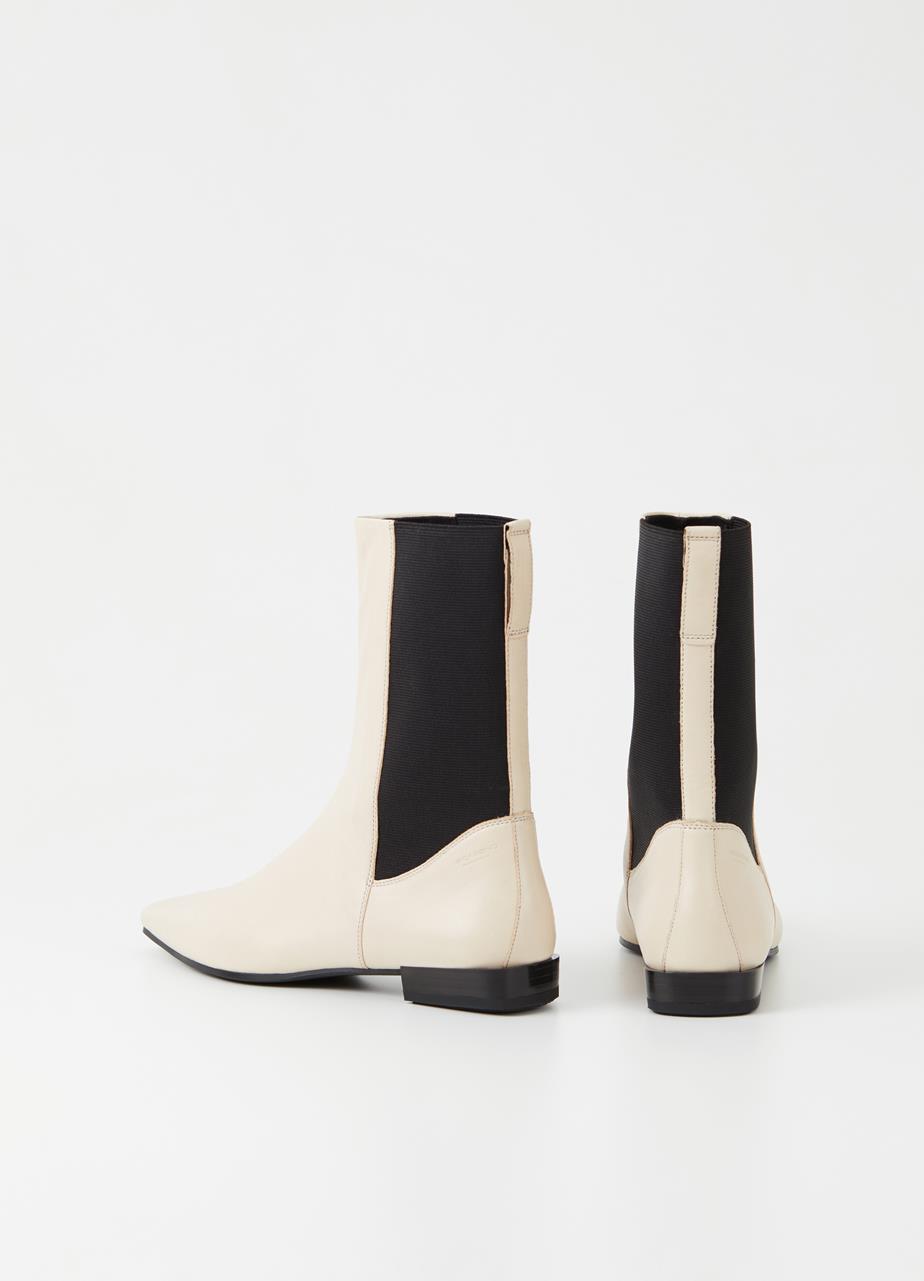 Lene Off White Cow Leather Boots