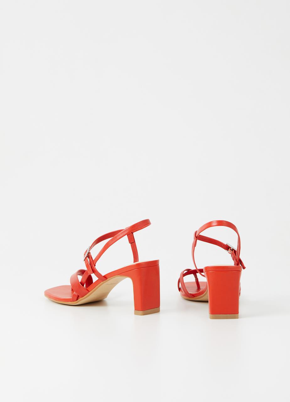 Luisa Flame Red Cow Leather Sandals