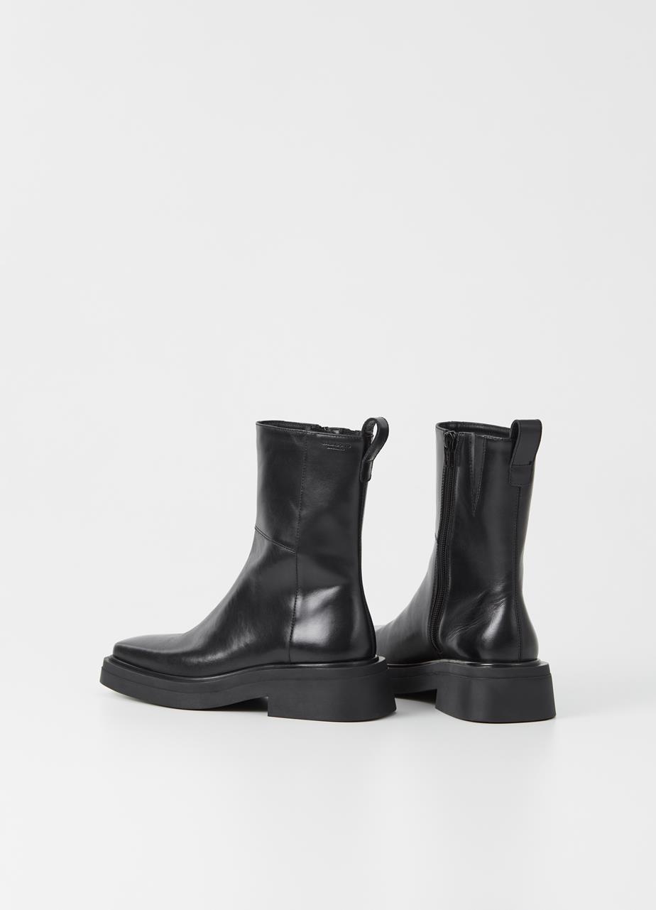 Eyra Black Cow Leather Boots