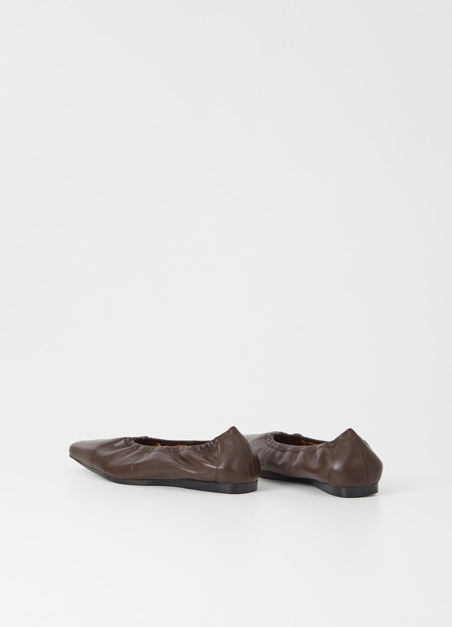 Wioletta Chocolate Cow Leather Shoes