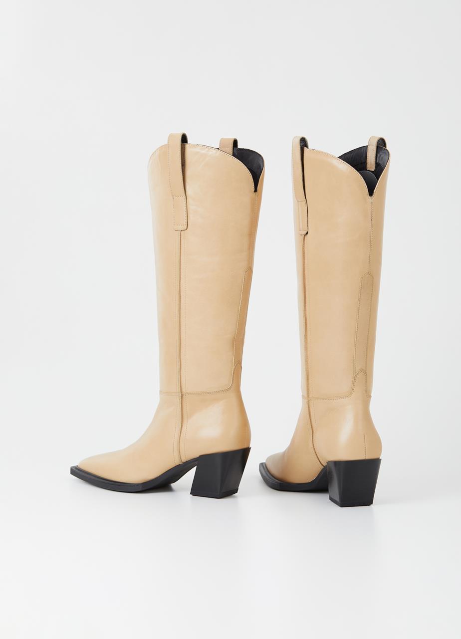 Alina Almond Cow Leather Tall Boots