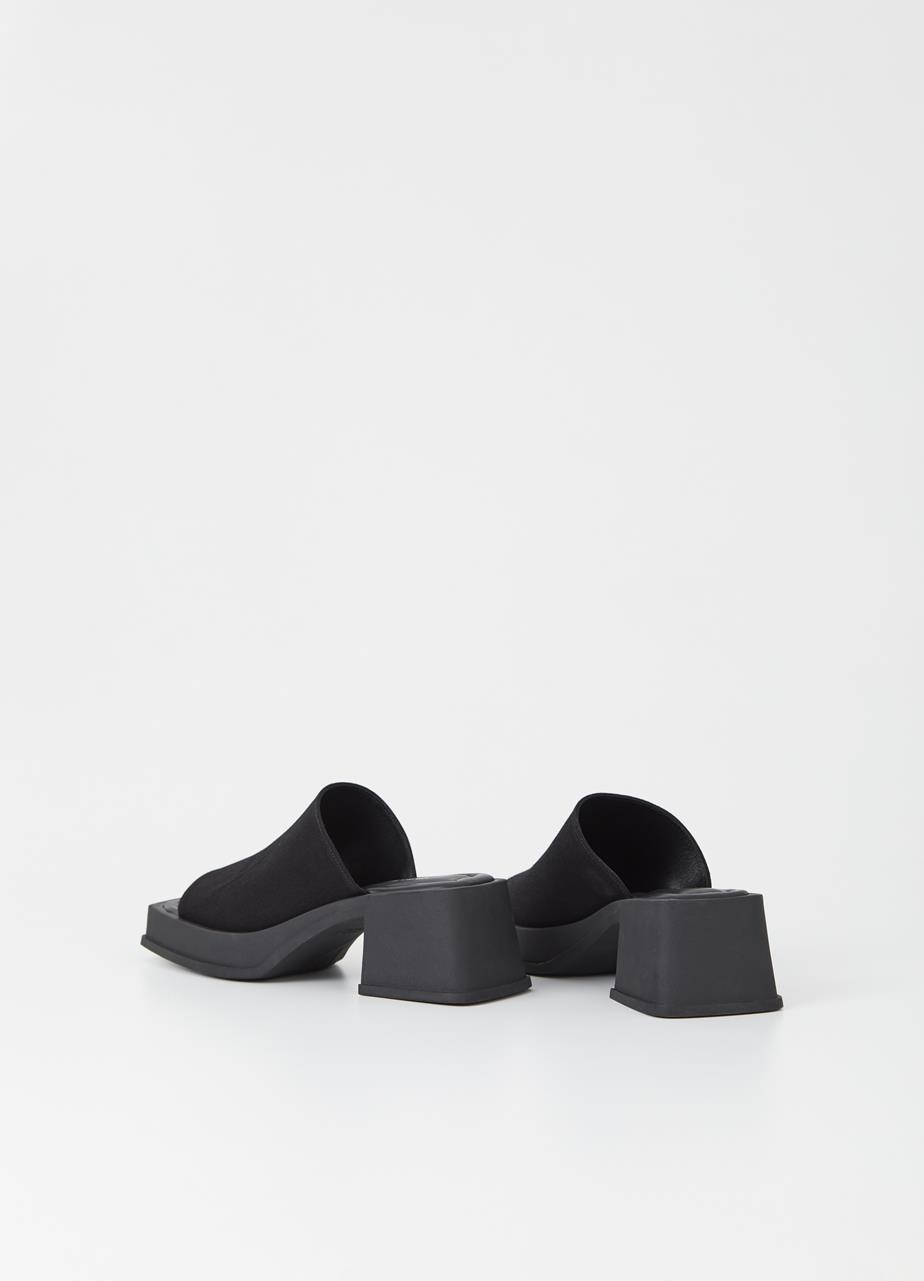 Hennie Black Textile Sandals